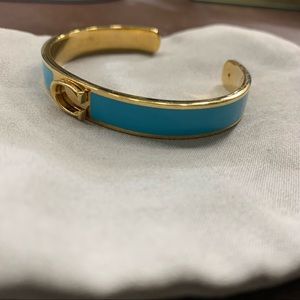 Coach turquoise gold cuff bracelet